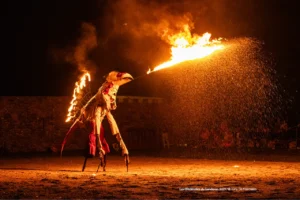 Animal fantasmagorique crachant du feu