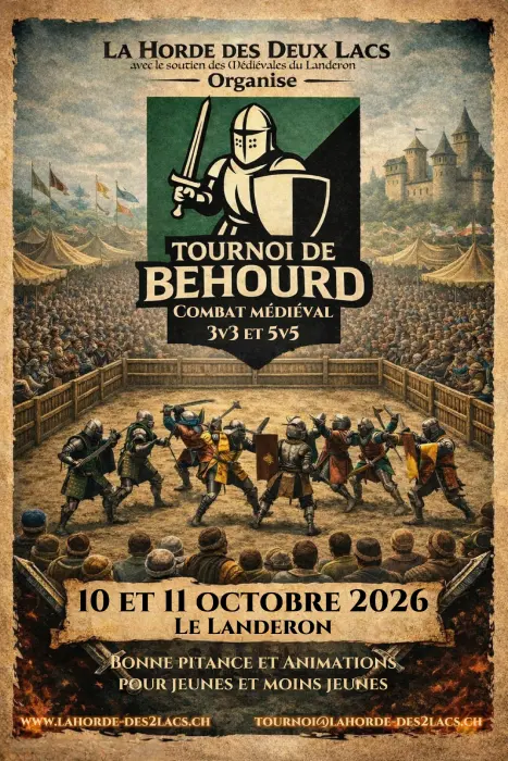 Tournoi Béhourd - octobre 2026 Tournoi Béhourd Le Landeron - 10-11 octobre 2026